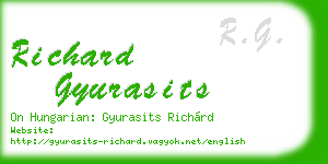 richard gyurasits business card